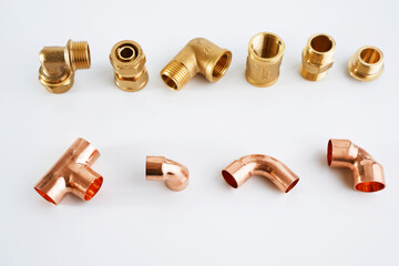 Brass and copeer pipe fittings adapters tube coupler connector water fuel gas