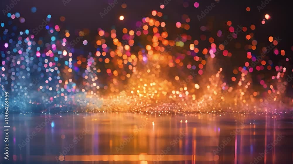 Aufkleber blue and orange hues collide in a dynamic burst of color.