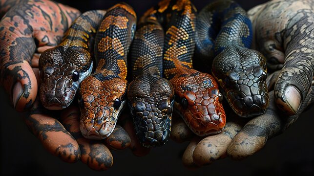 Close Up of a Python Snake's Head