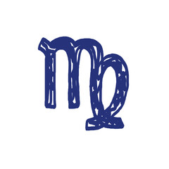 Zodiac sign. Virgo horoscope symbol. Pencil drawing