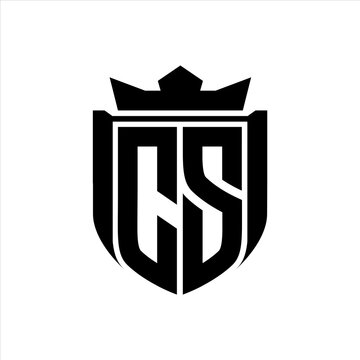 recommend clip art: CS Logo with shield shape inside shield badge crown on white background template design