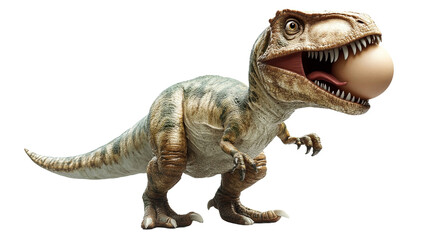 Obraz premium Tyrannosaurus Rex Dinosaur Egg Cartoon Style White Background