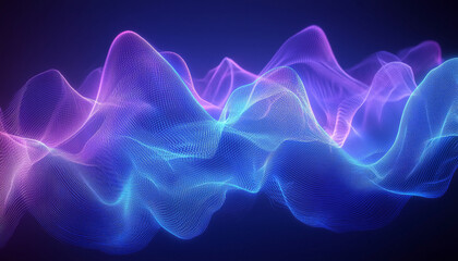 Fototapeta premium A vibrant, abstract visualization of flowing waves in shades of blue and purple, representing energy and motion.