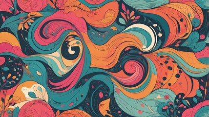 Multicolored background with organic pattern
