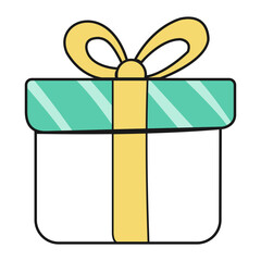 Vector of Christmas and New Year Gift Boxes with Ribbons, Flat Style Illustration