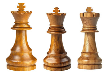 Wooden Chess  Isolated On White Background.
