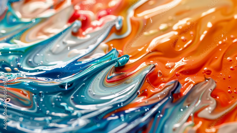 Poster swirling colors create a mesmerizing abstract design reminiscent of ocean waves