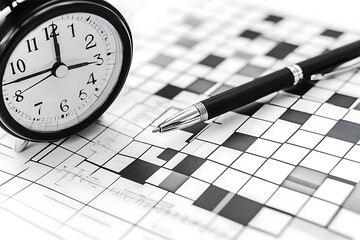 Crossword puzzle close-up