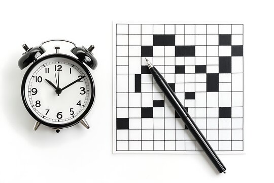 Crossword puzzle close-up