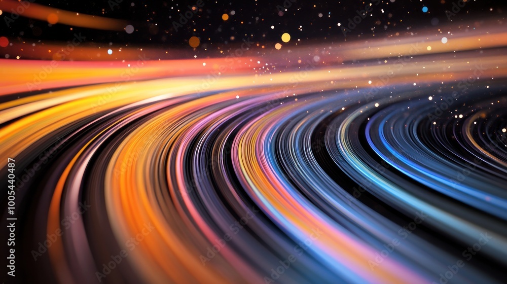 Poster Abstract light trails create a vibrant, dynamic visual effect.