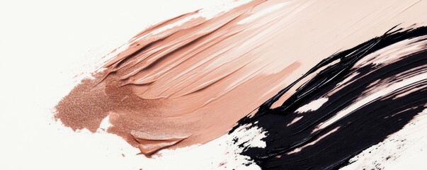 Brush strokes of beige and black makeup