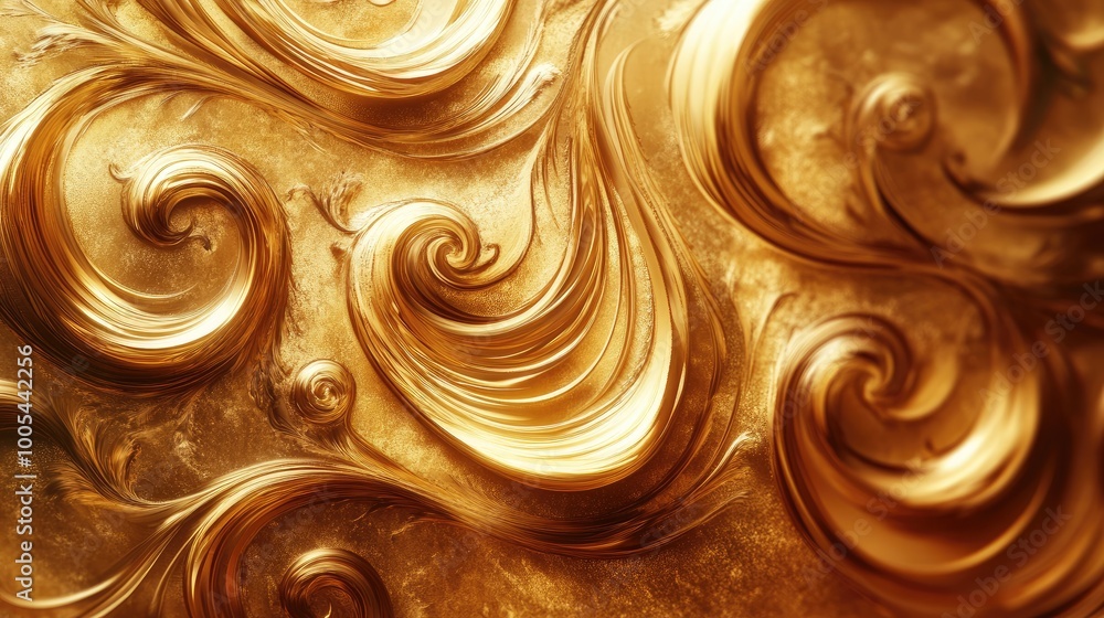 Aufkleber abstract gold swirls and intricate designs create a stunning pattern on a dynamic backdrop, represen