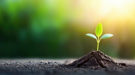 New Beginnings: A Seedling Emerges from Rich Soil