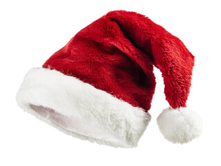 A Classic Red Santa Hat with White Fur Trim Perfect for Holiday Celebrations and Festive Spirit