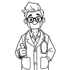 cartoon doctor with stethoscope