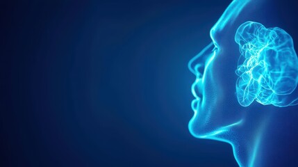 Obraz premium Futuristic Digital Representation of Human Thought