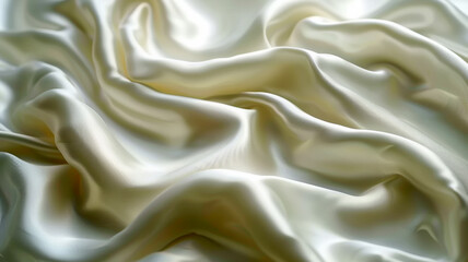 Obraz premium Elegant ivory silk fabric drapes softly, creating gentle waves in warm light