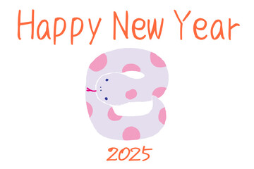 ポップな巳年の年賀状テンプレート