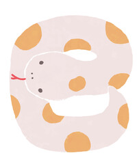 ポップで可愛い蛇の形の巳の文字