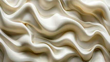 Obraz premium Soft cream fabric draping elegantly with gentle waves and flowing textures