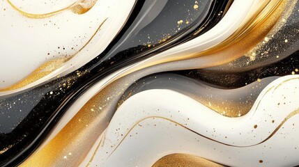 Obraz premium Stunning abstract design of luxurious textures and golden elements on a dynamic background, symbolizing elegance and wealth