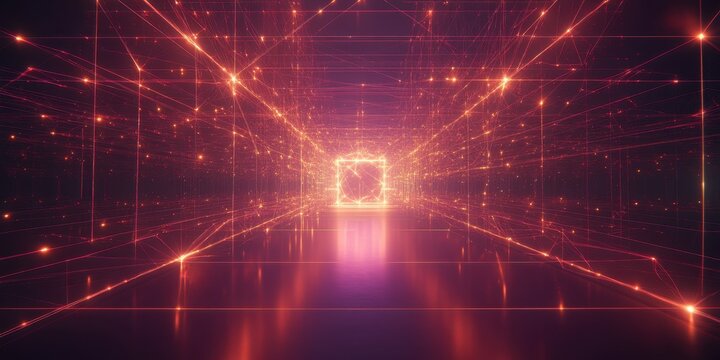 abstract background with glowing lights and lines