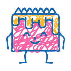 cake dessert character doodle icon sketch vector. cake dessert character sign. isolated symbol illustration