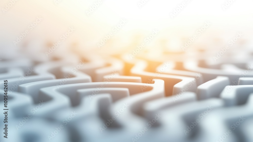 Poster abstract maze pattern with soft lighting effect