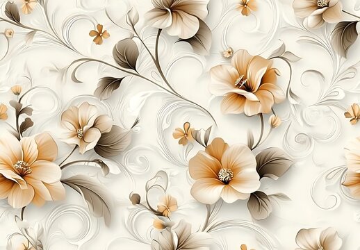 A seamless pattern of beautiful flowers