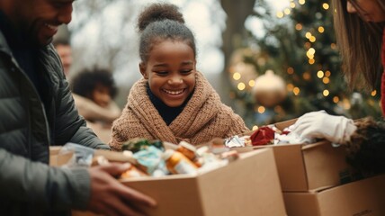 Young Girl Smiles While Receiving Gifts From Family Members