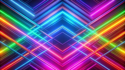 Fototapeta premium Vibrant Neon Lines Intersecting in a Geometric Dance