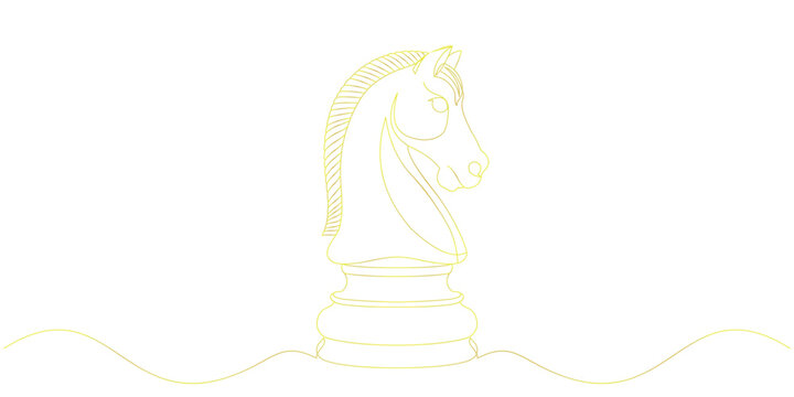 recommend clip art: Knight chess piece line vector design