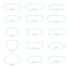 和風、水引きのテキストフレームのイラストセット