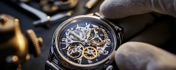 An environmentally friendly watch repair shop that recycles old watch parts and uses eco-friendly cleaning solutions for maintenance