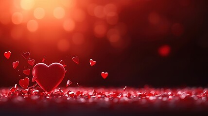 Obraz premium Emotional Heart in Turmoil with Floating Hearts