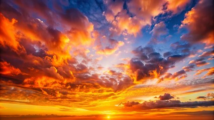 Obraz premium Golden Hour Cloudscape, A Symphony of Orange and Blue