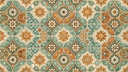 Intricate Floral Patterns in a Mosaic of Hues