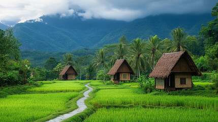 Fototapeta premium mountain village in the mountains