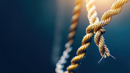 Close-Up of Fraying Rope with Soft Focus Background