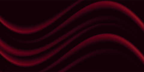 Abstract curved red shape on red background with lighting effect and copy space for text. Luxury design style. Vector illustration