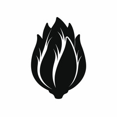 Endive Silhouette Vector Art for Print Design