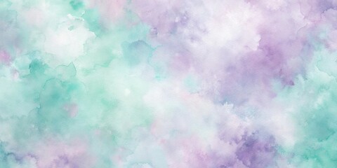 Fototapeta premium Soft Pastel Cloudscape Blending Seafoam and Lavender Hues