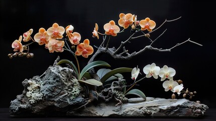 Stunning White and Pink Orchids in a Floral Arrangement