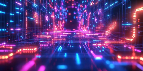 Fototapeta premium a futuristic city with neon lights