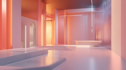 Mockup abstract studio fashion, 3d render, 3d illustration. 