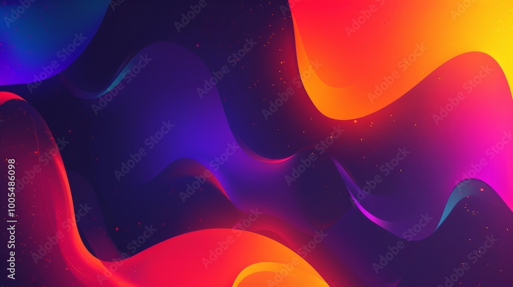 Fototapete vibrant abstract gradient background with colorful wavy patterns and dynamic light effects