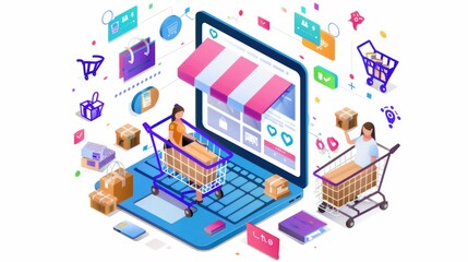 Seamless Ecommerce Shopping Experience Illustration