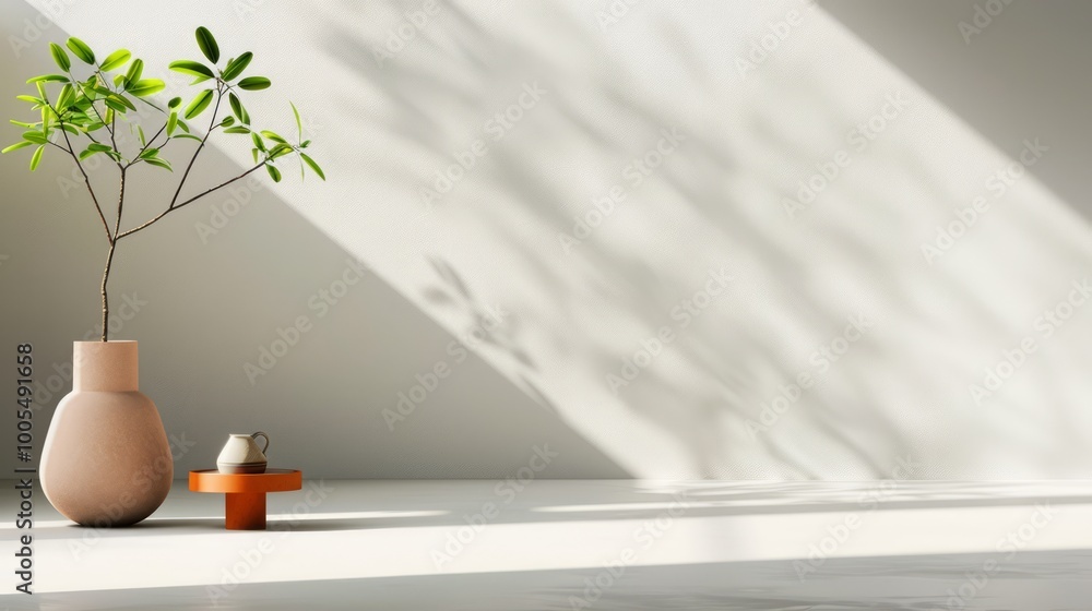 Poster clean and minimal design with natural elements