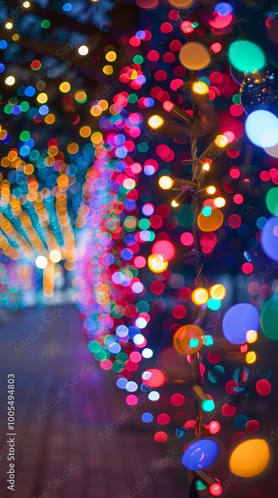 Poster christmas lights creating a virtual display.