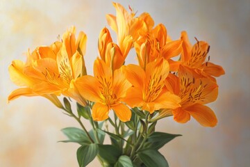 Fototapeta premium Orange flowers on a table